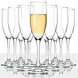 Classic Champagne Flutes, Set of 12, 6 Oz Premium Stemmed Champagne Glasses, Sparkling Wine Glass, Crystal Clear