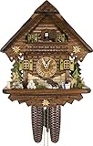 Cuckoo-Palace German Cuckoo Clock - Summer Meadow Chalet with 8-Day-Movement - 13 1/3 inches Height - Black Forest Clock