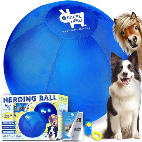 Race&Herd 25" Original Herding Ball for Dogs, Giant Herding Ball for Australian Shepherds, Dog Training Toy for Medium Breeds, Dog Herding Toy for Outdoor Play