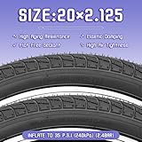 2-Pack BMX Kids Bike Tires, 20×2.125 inch Bike Replacement Tire, Puncture-Resistant Bicycle Tire and Tube, 20" Inner Tubes Schrader Valve, Compatible with Child, Tricycle, Cruiser Bike