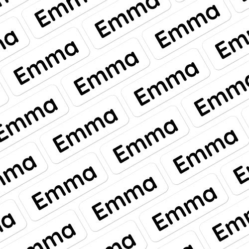 Teddylabels - Mini Name Labels (175) for Labeling Tiny Items. Extra-Small Waterproof Sticker Labels for Kids in Daycare, Preschool, and School - White/Black