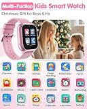 Kids Waterproof Smart Watch Girls Toys Age 6-8, Kids Watch with 32 Games Dual Camera HD TouchScreen Music Habit Tracking Alarm Pedometer Christmas Birthday Gifts Ideas for Girls 3-12 Year Old(Pink)