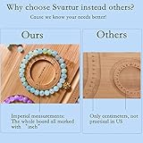 Svartur Combi Bamboo Beading Board with Zipper Storage Case, Imperial Measurements Marked Wood Bead Design Board for Bracelet, Necklace, Bead Mat for Jewelry Making Tray, 15.35 * 11.42 * 0.39"