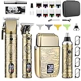 GSKY Hair Clippers for Men Professional, Beard Trimmer Kits & Sets, Cordless Mens Hair Trimmer, Electric Shavers, Haircutting Machine with LED Display, for Barber