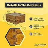 Hoover Hives Fully Assembled Original Bees Wax Coated 10 Frame Langstroth Beehive (2 Deep Boxes, 1 Medium Box)