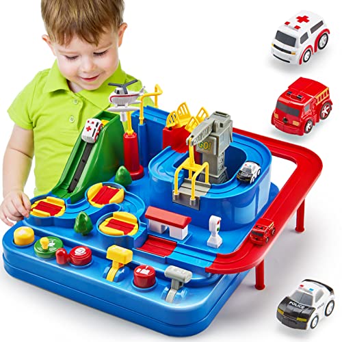 Toys for 3 Year Old Boys - Stem Kids Toys 3-5 - Large Race Track - 3 Year Old Boy Gift - Car Playset for 4 Year Boy Birthday Gift, Montessori, Thinking, Fine Motor Skill, Learning, Educational Toy