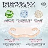 Stylia V-Line Lifting Collagen Face Mask with Hyaluronic Acid & Aloe Vera - Spa Quality Double Chin Strap - Collagen Mask for Women - Jawline Shaper Face Lift Tape - Chin Strap for Sleeping - 5PC