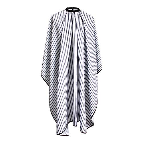 SMARTHAIR Professional Salon Cape Polyester Barber cape Hair Cut Cape,57”x66.8”,Black and White Stripes,C250023B-L