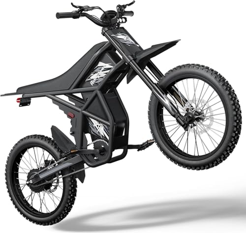 Riding'times Upgraded GT73 Electric Dirt Bike for Adults Teens, 2400W Ebike Up to 37 MPH & 85 Mile, 36.4AH Dual Battery, 25 Inch Motorcycle Tires, Dual Hydraulic Brakes & Full Suspension