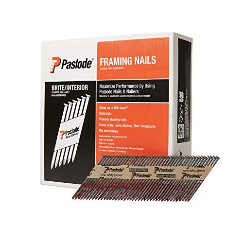 Paslode Brite 30 Degree Framing Nails - Brite Smooth Shank 30 Degree Paper Tape Collated RounDrive Framing Nails - Smooth Frame Nail for Paslode Nailers - 3 Inch x .120 Gauge - 2500 per Box