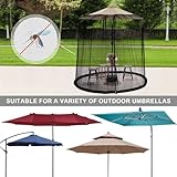 OKYUK Patio Umbrella Mosquito Netting, 7.5FT-13FT Umbrella Canopy Screen Mesh for Garden & Outdoor Umbrellas, with Double Zippers and Solid Lead, Adjustable Bug Screen Accessory (Black, 400 * 240cm)