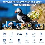 Video Camera YouTube Vlogging Camera Recorder FHD 1080P 24.0MP 3.0 Inch 270 Degree Rotation Screen 16X Digital Zoom Camcorder with Microphone,Remote Control and 2 Batteries