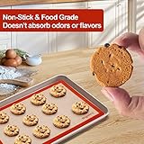 Silicone Baking Mat Set of 6, Easy Clean & Non-Stick Food Grade Reusable Baking Mat, Silicon Baking Mats Oven Liner Sheet, Round & Square Cake Mat, Pastry Board Rolling Dough Mats for Macaron Cookie