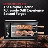 Brazilian Flame Rotisserie Grill Roaster with 2 Auto Rotating Indoor Skewers for Rotisserie Chicken, Steak, Fish, Brazilian Style BBQ, Electric Smoke-Free Rotisserie Grill for Apartment