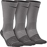 Unisex Nike Everyday Max Cushion Crew Training Sock (3 Pair) (Heather/Cl;oud Blakc/Grey, Large (8-12))