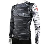 Rulercosplay Winter Soldier Shirt Long Sleeves Sport Shirt (XXL) Gray