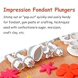 M MOACC Cake Tools 36 Piece Fondant Cake Cookie Plunger Sugarcraft Flower Leaf Butterfly Heart Shape Decorating Mold DIY Icing Plunger Tools