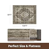 AMOAMI-Area Rug 8X10 Rugs for Living Room-Vintage Soft Coffee&Brown Rugs for Bedroom-Non Slip Carpet-Washable Rug for Dining Room Living Room Bedroom Office Under Table