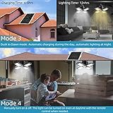 NIORSUN Solar Outdoor Lights Solar Lights Indoor Motion Sensor Pendant Light 3 Colors 4-Leaf 4 Modes with Remote, 2x16.4ft Wire Waterproof Security Lamp for Garage Shed Home Barn Shop Gazebo(2 Pack)