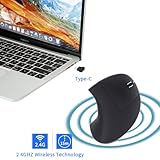 Fonicer Type C Vertical Wireless Mouse, 2.4G USB C Wireless Mouse, Ergonomic Mouse with Type C Receiver for MacBook, Computer, Laptop and All Type C Devices