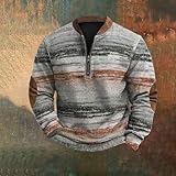 1/4 Zip Pullover Mens Stand Collar Sweatshirt Aztec Knit-Pattern Top Fall Western Vintage Long Sleeve Sweatshirt Sweat Jacket Try+Before+You+Buy++Clothing Where+Is+My+of+Order