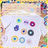 Ferraycle 48 Pcs Evil Eye Embroidery Patches Hamsa Hand Heart Moon Sew on/Iron on Embroidered Applique Repair Patch DIY Craft Accessories Gifts for Clothing Jacket Jeans Backpack Hat (Bright Color)