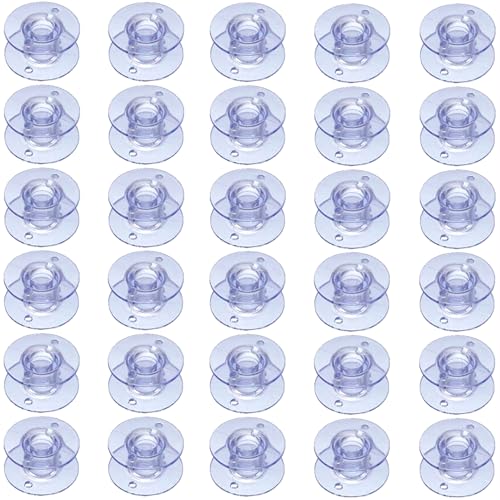 SIXQJZML 30 Pcs Style Sa156 Sewing Machine Bobbins for Brother,Bobbins Class 15, 15j Bobbins,Sewing Accessories, Plastic Bobbins