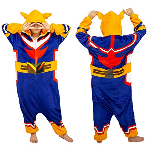 Nanrui Trade. Halloween Hero Academia Costume Adult Anime All Might One-piece Pajamas Jumpsuit Cosplay for Women Men Homewear(S/M, Onesies)