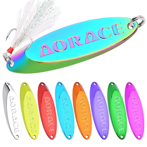 9pcs 21G Fishing Lures Spoons Fishing Metal Saltwater Treble Trout Lures Hard Metal Spinner Baits