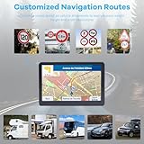 GPS Navigator for Car Truck RV, 7 Inch Touch Screen, Latest 2025 Maps for Car GPS, Support Voice Turn-by-Turn Guidance, Speed and Red Light Warning, Custom Truck Routing