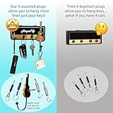 Pick-a-Palooza: Wall Mounted Guitar Amplifier Style Key Hanger and Key Chain Holder, Speaker Style with Acoustic Guitar Coat Hook and 4 Amp Plugs Gift for Musicians