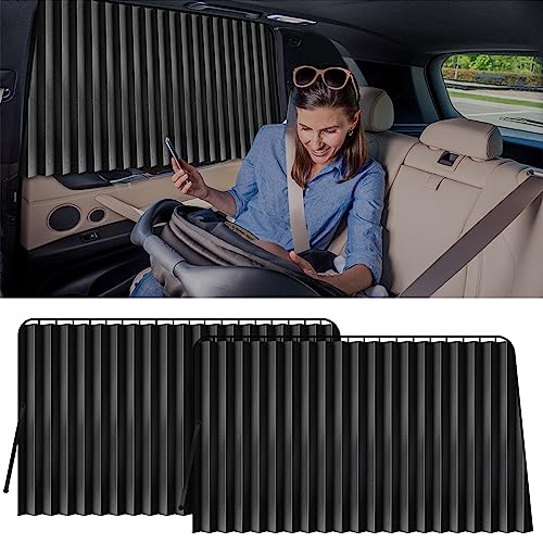 XCBYT Car Window Shades - 2 Pack Car Window Covers 99% Block Light Magnetic Car Curtains for Baby Sun Privacy Protection Keep Cool in Summer Insulate Heat and UV for Sleep Camping Breastfeeding