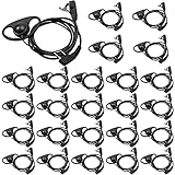 24 Pcs Radio Headset with Mic 2 Pin D Shape Walkie Talkie Earpiece with Mic Walkie Talkie Earpiece Compatible with Rt68 Rt19 Rt27 Rt28 Rt22 Rt21 H-777 2 Way Radios, Soft Ear