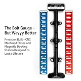 SST Identibolt PRO ® Thread Checker with Magnetic Wall Mount | 28 Nut and Bolt Identifier Gauge | Measures #6 to ½" & 4mm to 14mm | Tight Tolerance & Industrial Grade Precision, USA Company