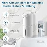 Gotofine Automatic Foaming Soap Dispenser,4-Level Adjustable Foam, Wall Mount Soap Dispenser,USB Rechargeable,12.8oz/ 380ml,Touchless Hand & Dish Soap Dispenser for Bathroom, Kitchen,Hotel, Restaurant