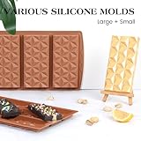 Fimary 2 Pcs Chocolate Bar Mold Deep Silicone Large Chocolate Molds Break Apart Pyramid Shape Thick Candy Bar Molds