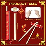 Sabary 1000 Pairs Bamboo Chopsticks Disposable Sleeved and Separated Chop Sticks Quality Chopsticks Disposable UV Treated(Joyous)