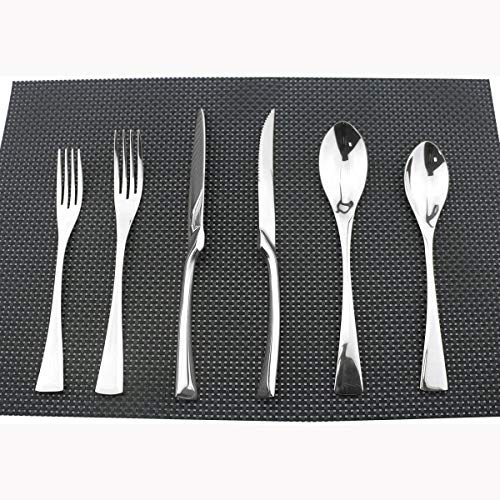 Uniturcky Flatware Set 18/10 Stainless Steel Mirror Polished Silver Cutlery - Silverware Utensil Set of Steak Knife Dinner Fork Knife Spoon Salad Fork Dessert Spoon,24 Piece Service for 4