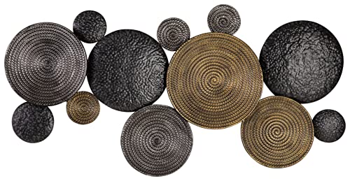 Signature Design by Ashley Emsley Eclectic Metal 44 x 22 Inch Wall Decor, Black, Gray & Brown