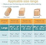 32 Pcs Chair Leg Protectors for Hardwood Floors, Silicone Felt Furniture Leg Cover Pad for Protecting Floors from Scratches and Noise, Smooth Moving for Chair Feet(Large fit : 1.3'' - 2'')