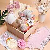 pengtai Baby Girl Gifts,Baby Shower Gifts for Girls,New Born Baby Girls Gift,Valentine's Day Baby Girl Gift Basket,Unique Baby Gift Essential,Gender Reveal Gifts,Rattle Swaddle Blanket Baby Girl Gifts