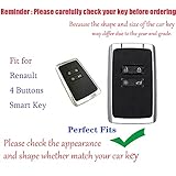 HIBEYO for Renault Kadjar Koleos Clio Scenic Megane Duster Sandero Captur Twingo Soft TPU Car Key Case Fob Cover Skin Holder Smart Remote Car Key Fob Shell Auto Key Accessories Key Less-Silver