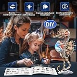 3D Metal Puzzles for Adults, Unique Gift for Men Women Hobbies Christmas Halloween Decorations Indoor Night Light, Mechanical Seahorse Model Buildings with LED Lamp, DIY Craft Difficult Model Kits