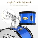 Eastar Drum Set for Kids - 16 inch 5-Piece Drum Kit for Beginners with Adjustable Throne and Cymbal, Pedal & Drumsticks, Metallic Blue (EDS-350MBE)