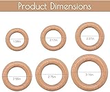 bopoobo Wooden Rings Natural Beech for Craft, Unfinished Wood Ring Circle Rings for DIY Baby Teething Toys, Baby Wooden Teether Accessories, Pendant Connector (10 Pcs, 80 mm)