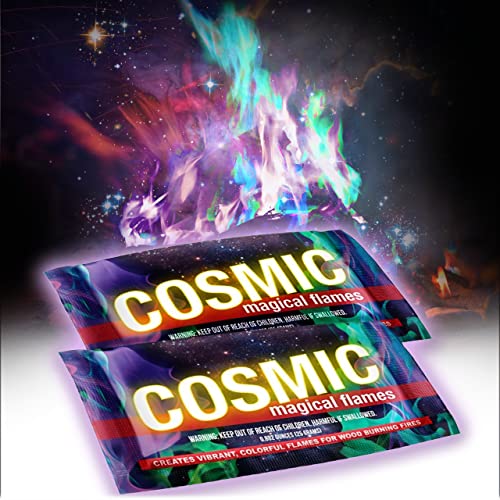Magical Flames Fire Color Changing Packets Fire Pit (25 Pack), Fire Color Packets for Camping Essentials, Campfire, Bonfire & Fireplaces, Campfire Accessories, Cosmic Flames