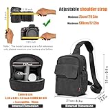 Cwatcun Camera Sling Bag Crossbody Small Camera Case, Lightweight DSLR/SLR/Mirrorless Photography Bag with Tripod Holder and Rain Cover for Canon, Nikon, Sony, Fuji Cameras, Lens Accessories