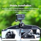 SEASKY M1 Motorcycle Motorbike Windscreen Clamp Mount Accessories for Gopro Hero 12 11 10 9 8 7 DJI Action 4 3 2 Compatible with insta360 X4 X3 X2 X RS Sports Action Camera Aluminum Alloy