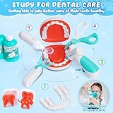 Dentist Play Set Toy for Kids, Pretend Play Medical Toy Dentist Cart, Dental Toy with Fake Teeth, Doctor Toy for Toddlers 3-5, Christmas Birthday Costume Role Play Dress Up Gift Ideas for Boys Girls