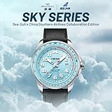 SEA-GULL Seagull x China Southern Airlines Collaboration Edition,Men’s Mechanical Watches,Sky Series,Automatic Watch for Men,ST2130,Tachymeter Pilot Watches,Luminous,1124B, 819.37.1124a, strap